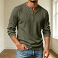 thumbnail image 5 of longantii Long Sleeve Henley Shirts for Men Casual Textured 3-Button Pullover Slim Fit Warm Basic Tops Lightweight Fall Workout Shirts, 5 of 5