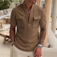 thumbnail image 6 of Kezqiaxn Mens Short Sleeve Shirts Summer Casual V-Neck Business Work Tops with Pockets Mens Shirt Plus Size Fashion, 6 of 6