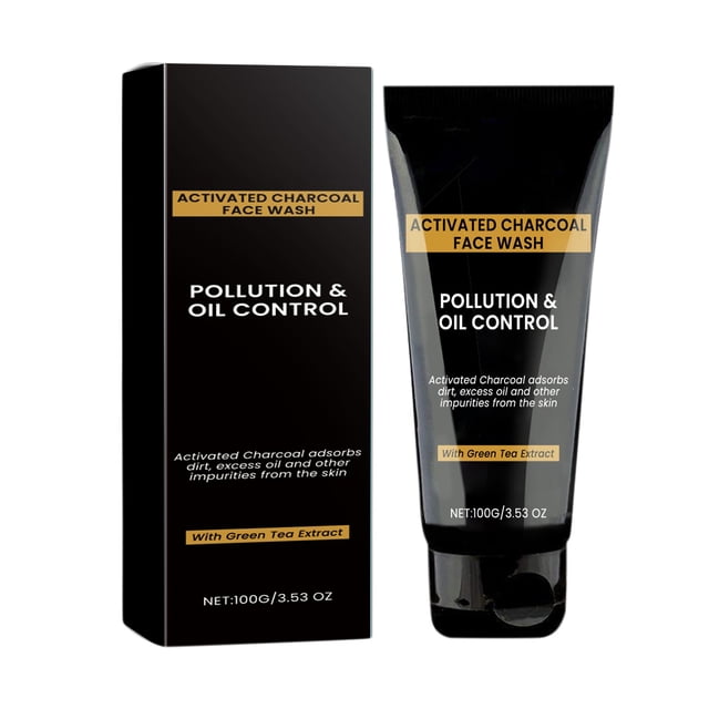 Limpiador de aceite para rostro Limpiador facial de carbón activado Limpiador facial de limpieza profunda Aceite equilibrante Adecuado para todo tipo de piel (Compre 2 y ahorre 10%)