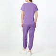 thumbnail image 4 of Mlqidk Medical Scrub Sets for Woman Comfortable Nurse Scubs V Neck Top and Pants with Pockets Scrubs Set Light Purple S, 4 of 6