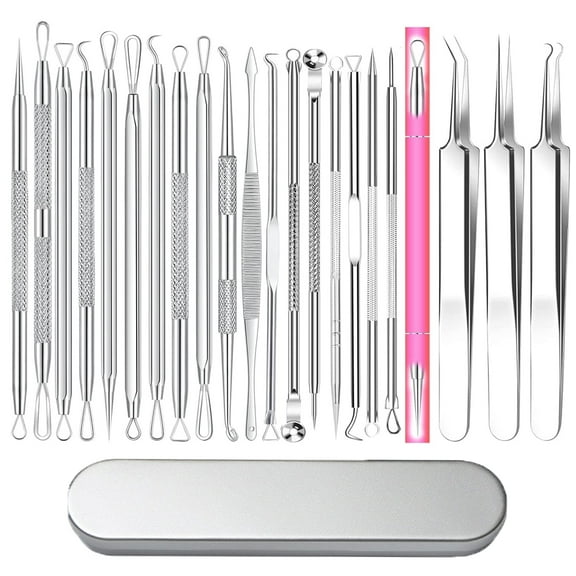 MRSXXNTY Professional Pimple Popper Tool Kit - 22 PCS Blackhead Remover Tools for Acne and Zit Popping Comedone Extractor with Magnifying Glass and Alcohol Pad