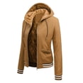 thumbnail image 2 of WEAIXIMIUNG Veste en Laine pour Femmes Automne Veste Légère Décontractée Veste de Baseball à Capuche avec Fermeture Éclair, 2 of 5