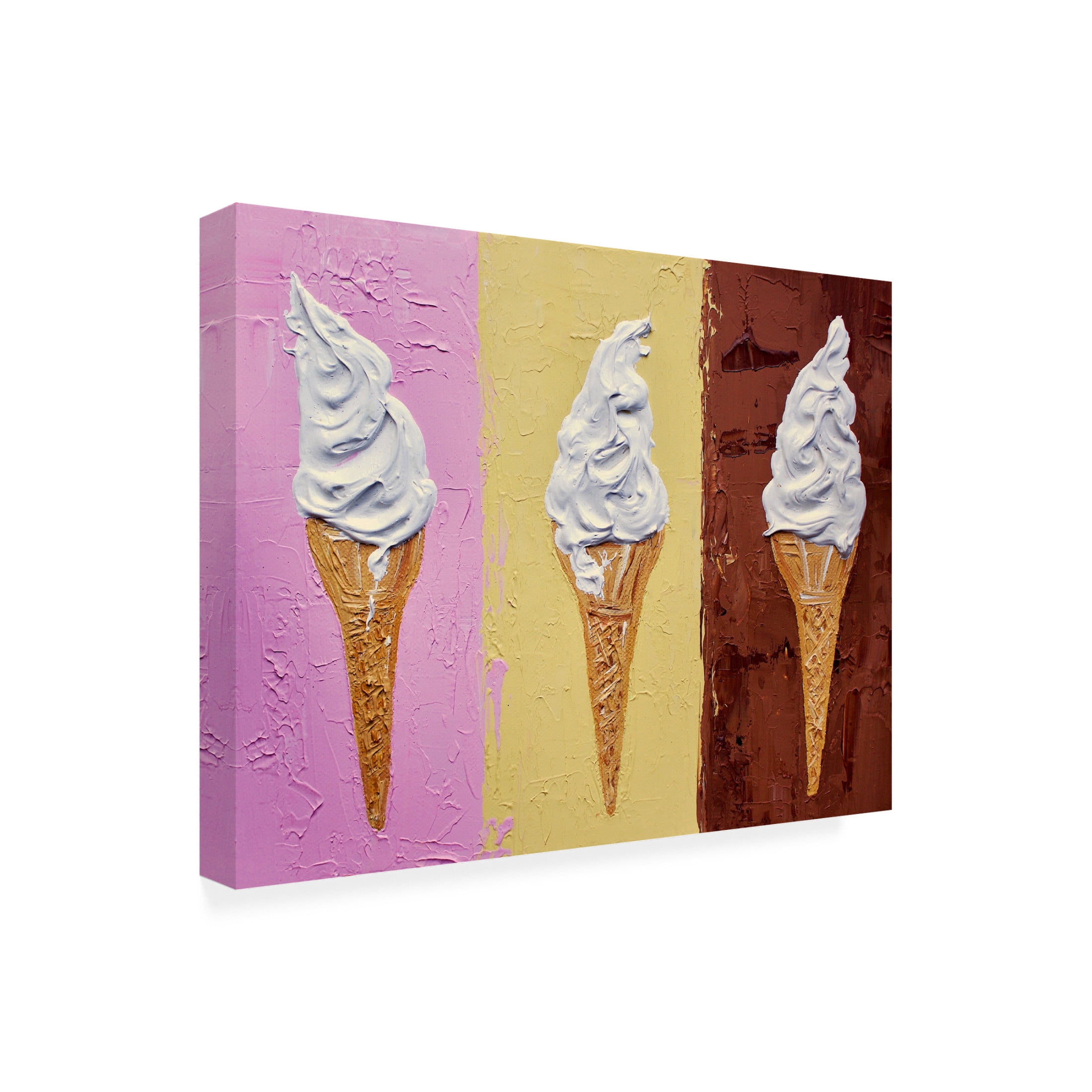 Trademark Fine Art Alice Straker Ice Creams On Neapolitan Canvas Wall Art
