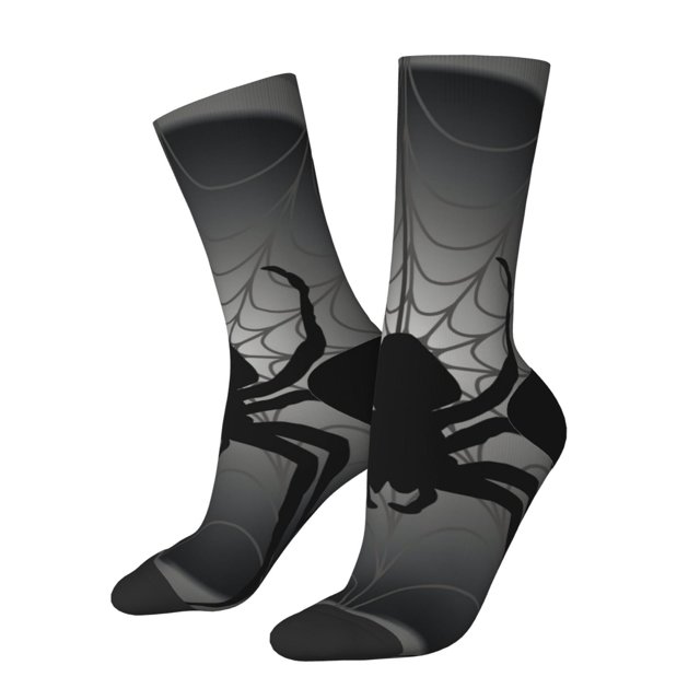 Balery Black Spiders Calcetas Largas con Estampado para Hombre y Mujer – Suaves y Transpirables, Talla Única (US 5-11)