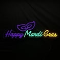 thumbnail image 2 of Brilliant Brand Lighting LED Neon Rope Light Happy Mardi Gras Decoration - Lighted Sign - Purple Green and Gold- 35 Inch, 2 of 9