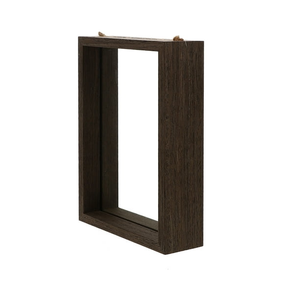 GOOHOCHY 1Pcs Office Desk Photo Frame Brown Wooden Tabletop Picture Frames for Decor