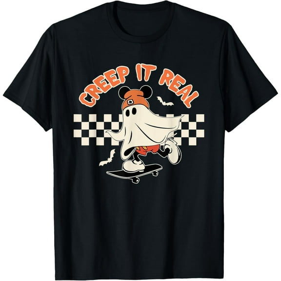 Creep it Real Spooky Ghost Mouse Men Women Halloween T-Shirt Tee