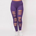 thumbnail image 2 of Sales of The Day Clearance! lcziwo Women's High Waisted Yoga Pants Plus Size Ripped Skinny Workout Leggings Tight Stretchy Running Legging Pants Purple XXXL, 2 of 7