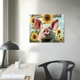 thumbnail image 3 of JRXY  Farmhouse Pig Canvas Wall Art Cute Pig Sunflower Painting Country Wall Decor Framed Rustic Posters Home for Living Room Bedroom Bathroom Decoration 20x16in, 3 of 4