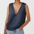 thumbnail image 2 of XINSHIDE Women Sweaters Sleeveless Sweater Vests Tops Solid Printing Dark Blue S Vintage Sweater, 2 of 7