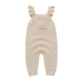 thumbnail image 1 of MIASHUI Baby Girls Sweater Knit Overalls Adjustable Strap Ruffles Sleeveless Romper,Beige,6-9 Months, 1 of 9