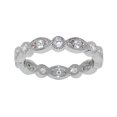 thumbnail image 1 of Bande Éternité Zircon Cubique Style Antique Or Blanc 14k Milgrain, 1 of 1