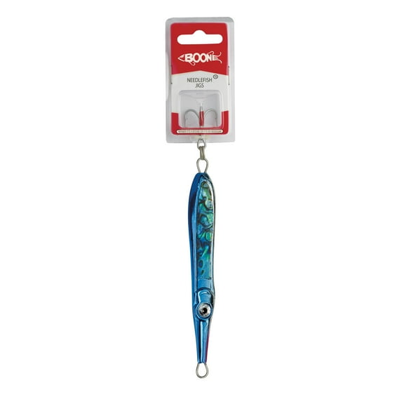 Boone Needlefish Jig Blue Abalone - 4.5" 1.5 oz.