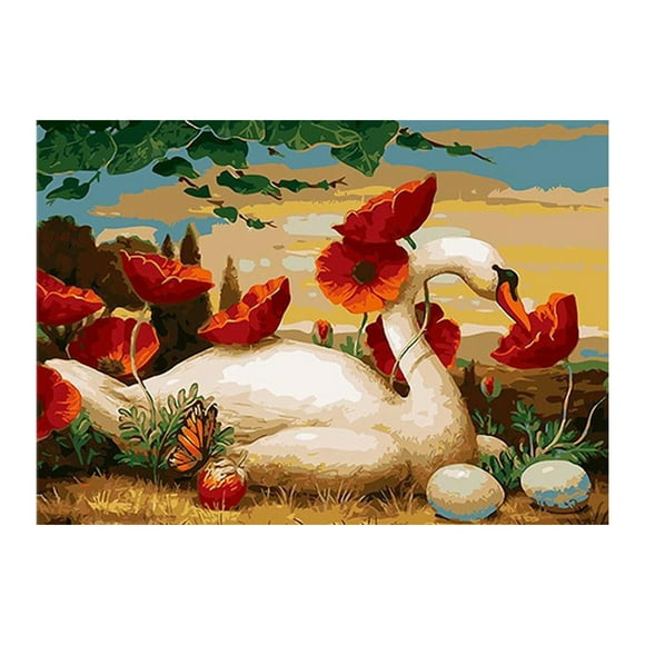 Yeacher DIY Oil Painting on Canvas Paint by Number Kit Dancing People Landscape Pattern for Adults Kids Beginner Craft Home Wall Decor Gift Frameless 16 x 20 Inch