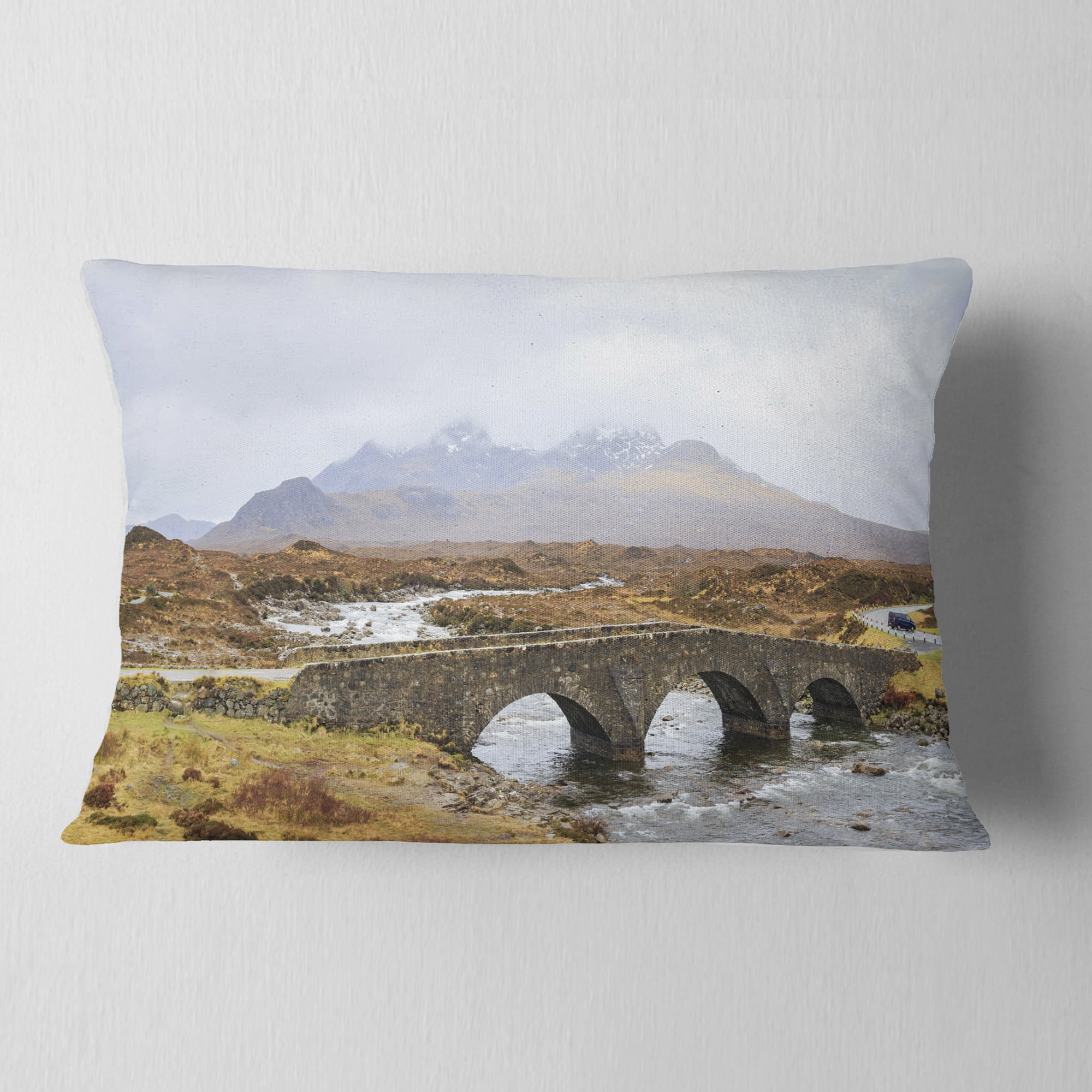 Designart 12" x 20" Multi-color Polyester Throw Pillow