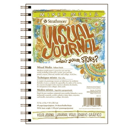 Strathmore Spiral Binding Acid-Free Heavy Weight High Performing Mixed Media Visual Journal Pad, 5.5 x 8