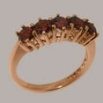 thumbnail image 2 of LBG British Made 10k Rose Gold Real Garnet Womens Eternity Ring - 33 size options - Size 8.25, 2 of 7