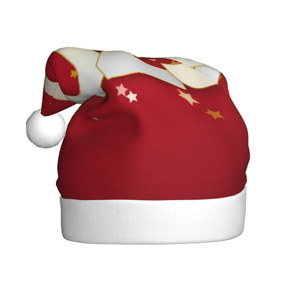 Bingfone Happy New 2025 Year Santa Hat for Adults,Unisex Christmas Hat Hats Extra Thicken Classic Plush for Christmas New Year Festive Holiday