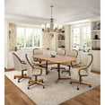 thumbnail image 2 of Caster Chair Company 7-Piece 42x[54/72] Caster Dining Set Wood Edge Laminate Table Top & Wheat Chairs, 2 of 16