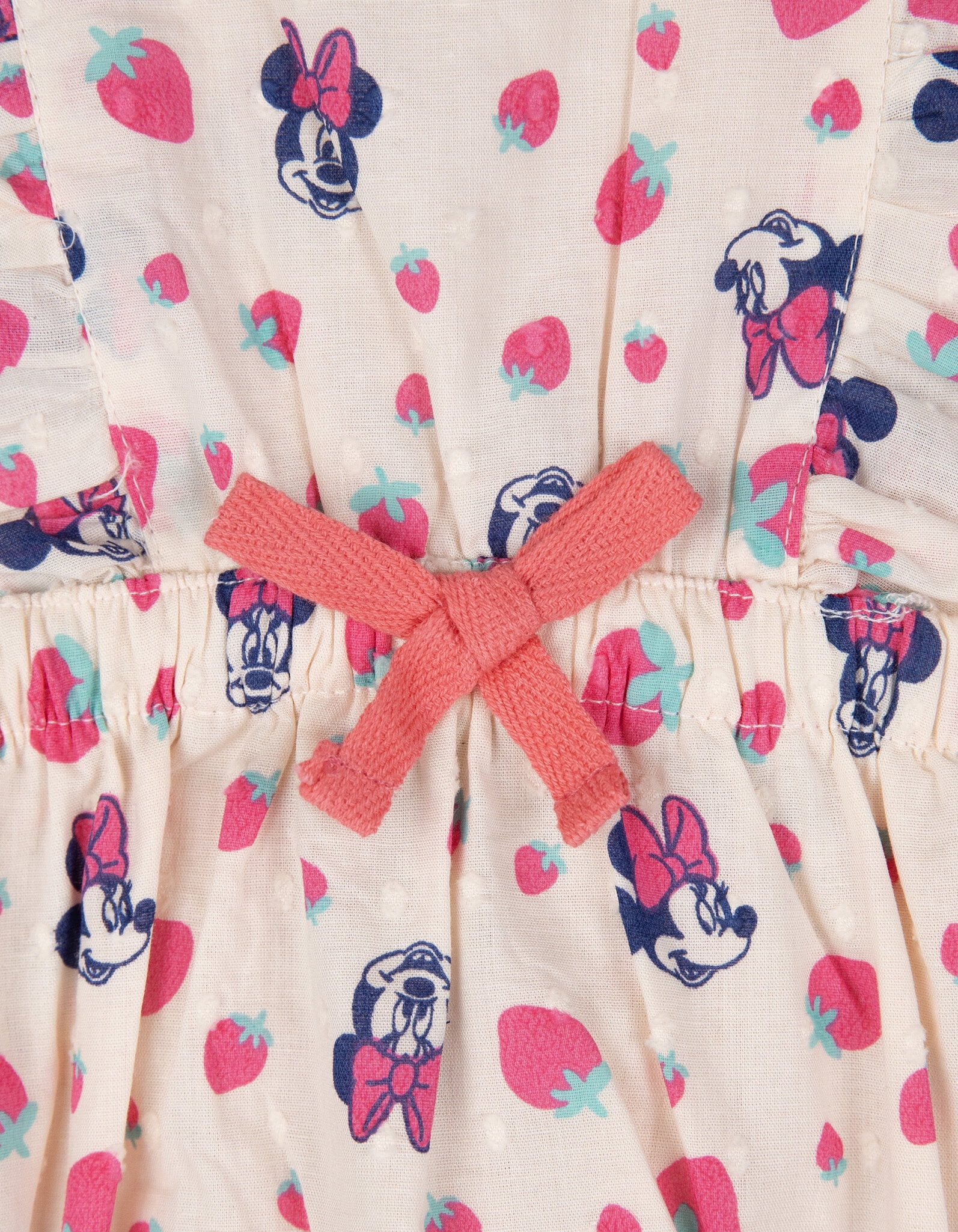 Disney Minnie Mouse Square Neck Sleeveless Ruffle Romper Newborn to Infant