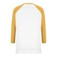 thumbnail image 4 of Breezora Hauts Modernes pour Femmes à Manches Raglan Contrastées Col en V Longueur 3/4 Confort Décontracté Taille TG Orange, 4 of 6