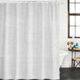 thumbnail image 2 of White Burlap Texture Bathroom Shower Curtains with 12 Hooks Polyester Waterproof Shower Curtain for Stalls and Bathtubs Farmhouse Vintage White Decorative Bathroom Privacy Curtain 48x72 Inches, 2 of 9