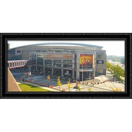 Quicken Loans Arena 40x22 Large Black Ornate Wood Framed Canvas Art - Home of the Cleveland Cavaliers