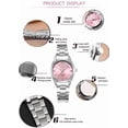thumbnail image 4 of Womens Rhinestone Quartz Watch Ladies Dress Waterproof Stainless Steel Wrist Watches, 4 of 8