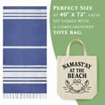 thumbnail image 2 of Occosa Turkish Cotton Beach Towel Pack of 4 & 1 Boho Tote Bag, Hammam Towels, No Shrink, Quick Dry, Lightweight, Sand Free, Camping, Pool, Beach Essentials, Blue, Gray, Purple, Navy (40"x70"), 2 of 7
