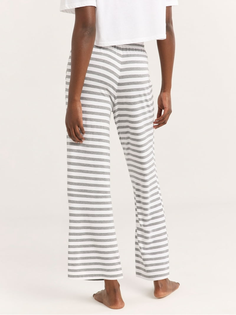 Joyspun Women's Sleepwear Knit Cropped Pajama Pants, 25