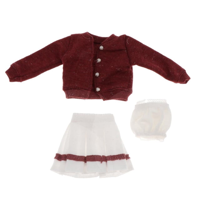 Conjunto de ropa de muñeca 1/6 para muñeca femenina pulgadas PH Vino rojo Zulema Ropa de muñeca de 12 pulgadas