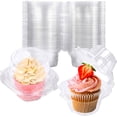 thumbnail image 1 of Paquete de 50 contenedores individuales para cupcakes, cajas de plástico para cupcakes, soportes apilables para cupcakes con cúpula profunda, 1 of 8