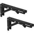 thumbnail image 1 of Soportes para estantes plegables, soportes resistentes para montaje en pared para estantes, soportes para estantes flotantes para mesa de trabajo, ahorro de espacio, carga máxima de 165 lb, 1 of 7