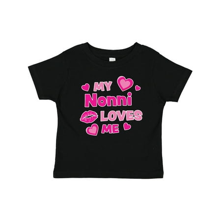 

Inktastic Valentine s Day My Nonni Loves Me Hearts and Lips Boys or Girls Baby T-Shirt