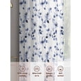 thumbnail image 6 of Blue Floral Sheer Curtains 84 Inch Length 2 Panels Set, Retro Blossom Flower Botanical Leaf Plant Voile Window Treatment Rod Pocket Curtains Sheers Drapes for Bedroom/Living Room/Kitchen 52"x84"x2, 6 of 7