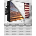 thumbnail image 2 of Vintage American Flag Outdoor TV Cover 70 to 75 Inch Weatherproof, Retro Rustic USA Flag 600D Oxford TV Covers with Waterproof Zipper, Outside Flat TV Screen Protector Size 68"W x 42"H x 4.5"D, 2 of 7