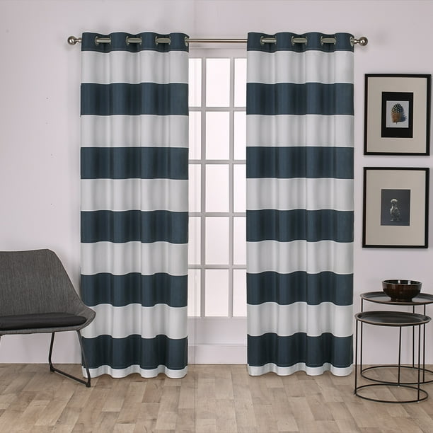 Exclusive Home Curtains 2 Pack Surfside Cabana Stripe Cotton Grommet