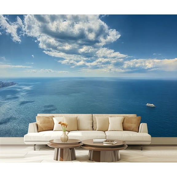Peel and Stick Wallpaper Waterproof Endless sea sky Wall Mural Decor Self Adhesive and Removable 69in x 98in