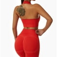 thumbnail image 4 of Sexy Halter Yoga Bra gimnasio entrenamiento Push Up correr deportes ropa interior reunión deportes chaleco parte de atrás bonita Fitness Top, 4 of 5