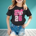 thumbnail image 2 of XUELUO Little Girls T-Shirts Sequin Number 2026 Crew Neck Short Sleeve Tshirts Glittery Disco Playful Party Summer Kid Cute Tops, 2 of 4