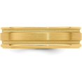 thumbnail image 3 of 14k Yellow Gold 6.2mm Lightweight Comfort Fit Brushed Satin/Polished Milgrain Grooved Edge Wedding Band Size 13.5 - Ring Size 13.5-5.7gm, 3 of 7
