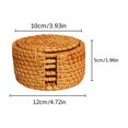 thumbnail image 2 of 6Pcs Rattan Woven Coasters, Natural Drink Mats, Natural Hand Woven Rattan Placemats for Dining Table,Decorative Heat Resistant Mats for Kitchen Coutertops,Hot Dishes,Pots and Pans,Round, Brown, 2 of 8