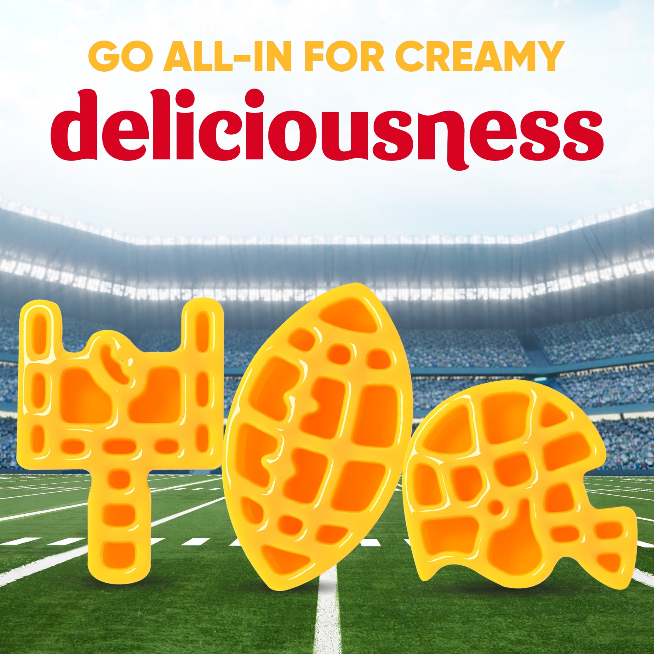 (2 pack) Velveeta Football Shapes and Cheese Mac and Cheese, 1 Box, for Easy Dinner or Dinner Sides, Made with Real Cheese, 10 oz