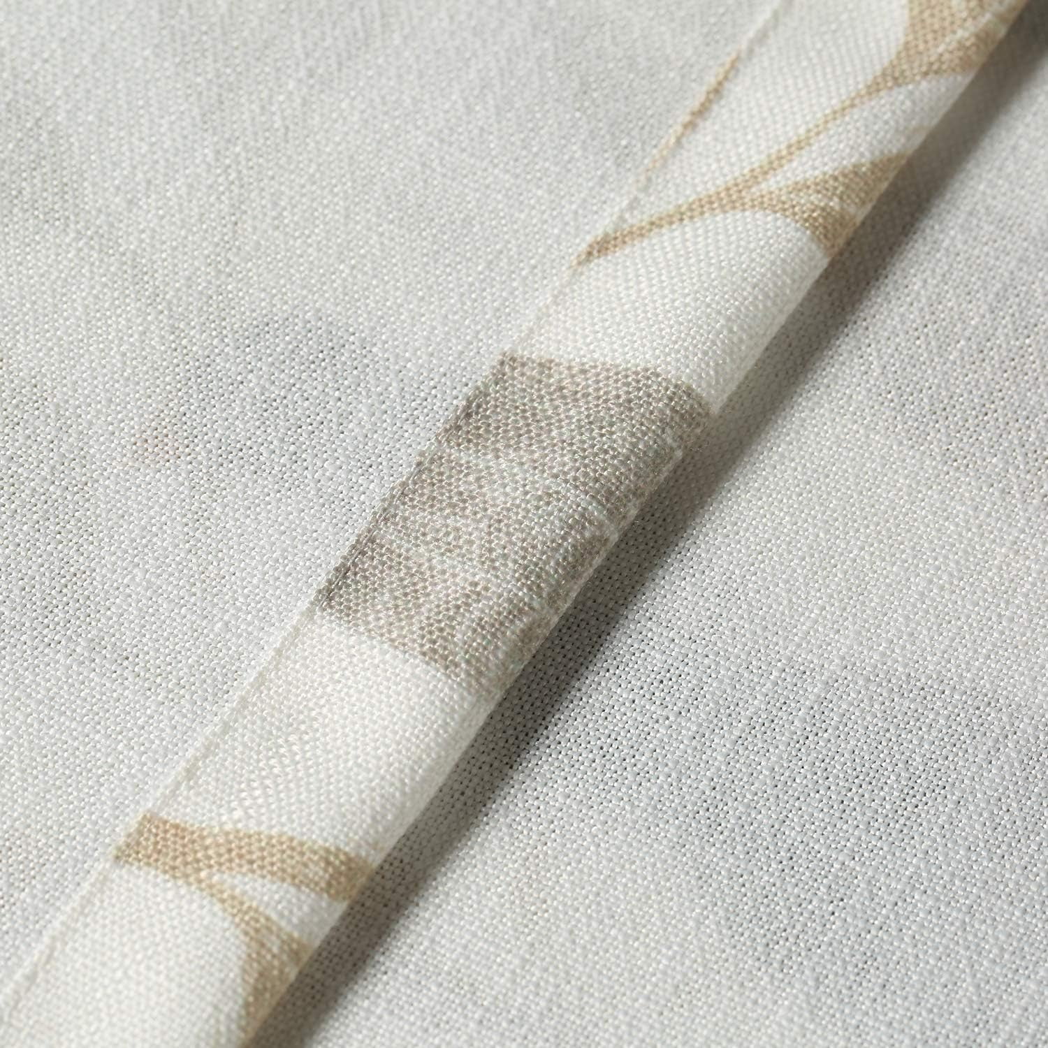 Kitchen Curtains 24 Inch Length, Green Leaves Print Linen Texture Short Tier Curtains Rod Pocket Valances for Dining Room, 30 x 24, 2 Panels