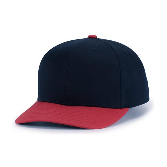 Pacific Headwear P322.307.YTH Poly & Cotton Snapback Cap, Navy & Red - Youth