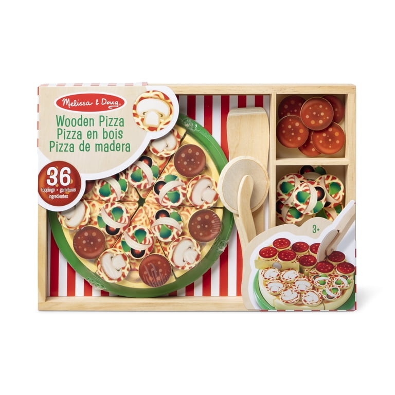 Free Shipping! Melissa & Doug Wooden Pizza Party Play Set with 36