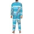 thumbnail image 5 of Bingfone Men'S Pajama Set 2 Piece Loungewear Pjs, Long Sleeve With Pajama Pants-Dolphin, 5 of 9