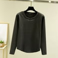 thumbnail image 2 of Winter clothing for women Women Autumn And Winter Casual Solid Color Round Neck Thickened Warm Top, 2 of 6