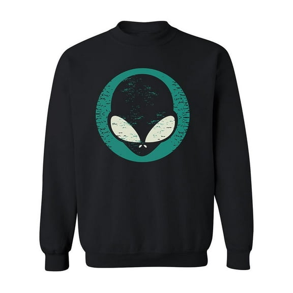 Big Alien Head Design Sweatshirt Men -Image by Shutterstock, Male 4X-Large