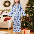 thumbnail image 2 of NOLDARESKids Baby Girl Christmas Pajamas Set Button Down Loungewear Shirt Top+Long Pants Xmas PJs Nightgown Sleepwear X165-Light Blue, 2 of 9